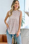 SUMMER SALE Kassandras mockneck tunic tank: CREAM / XL