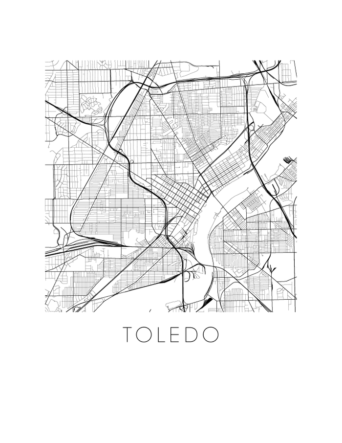 Toledo Ohio Map Print