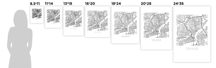 Toledo Ohio Map Print