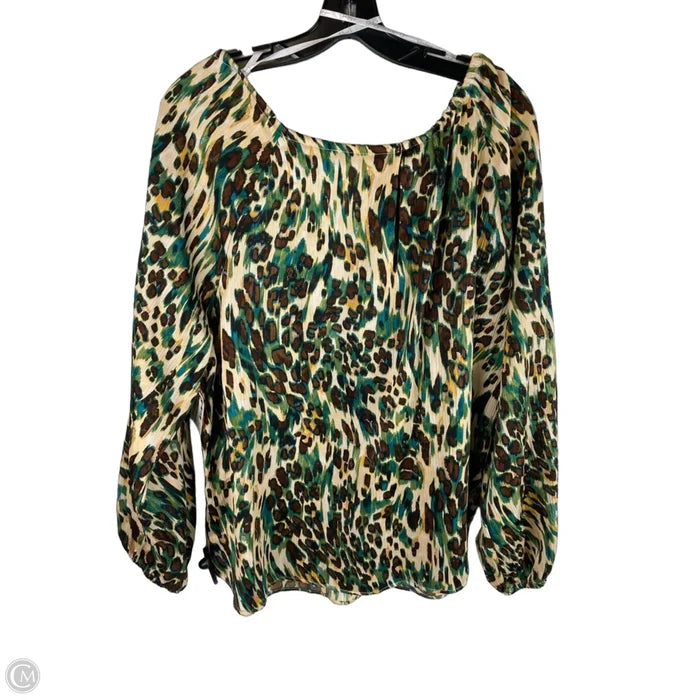 Top Long Sleeve By Jessica Simpson In Animal Print, Size: 1x