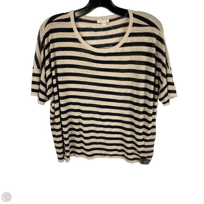 Top Short Sleeve By Eileen Fisher In Striped Pattern, Size: M