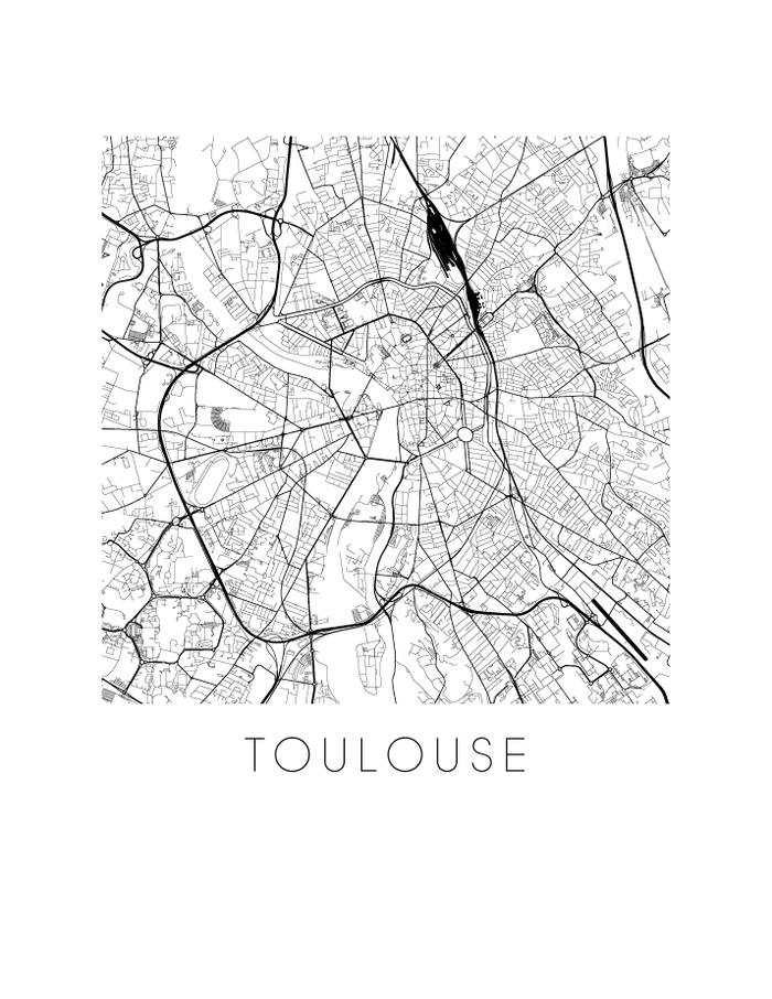 Toulouse Map Print