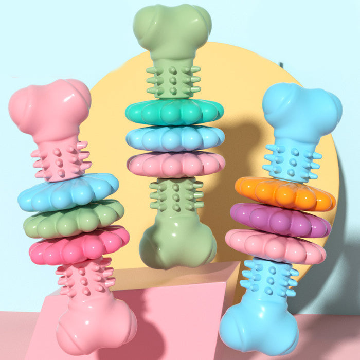 Blue, Pink, and Green Indestructible Dog Chew Toys