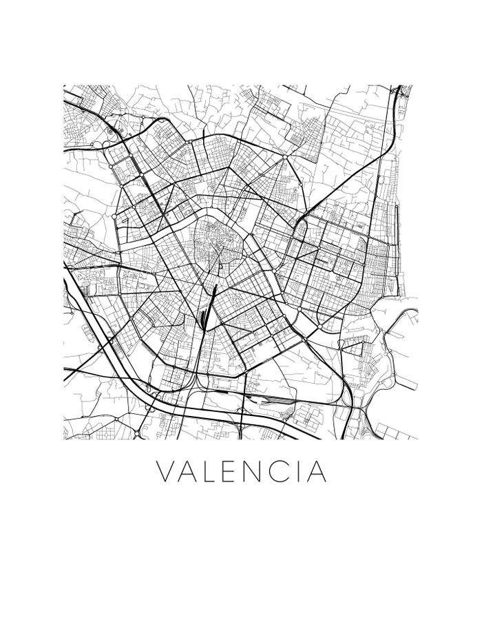 Valencia Map Print