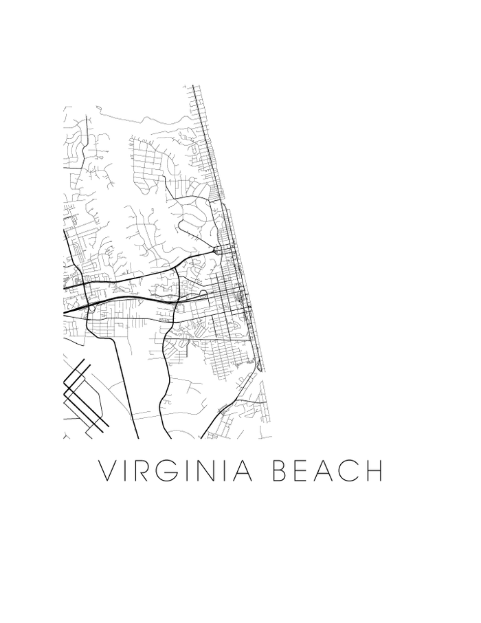 Virginia Beach Map Print