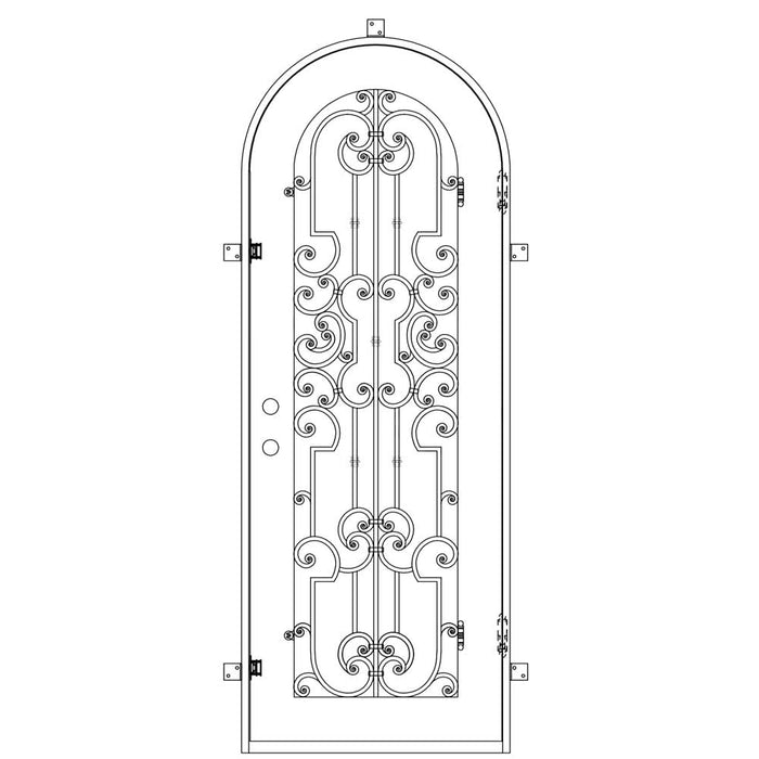 Washington full arch top swing door thermally broken in bronze color.
