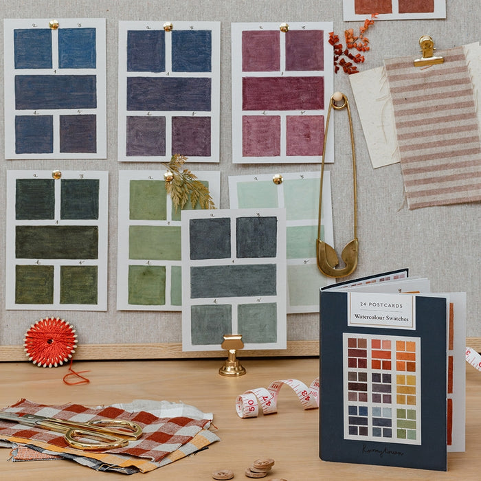 Roomytown Watercolor Swatches Postcard Book