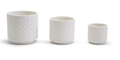 WHITE CANE WEBBED PATTERN CACHEPOT