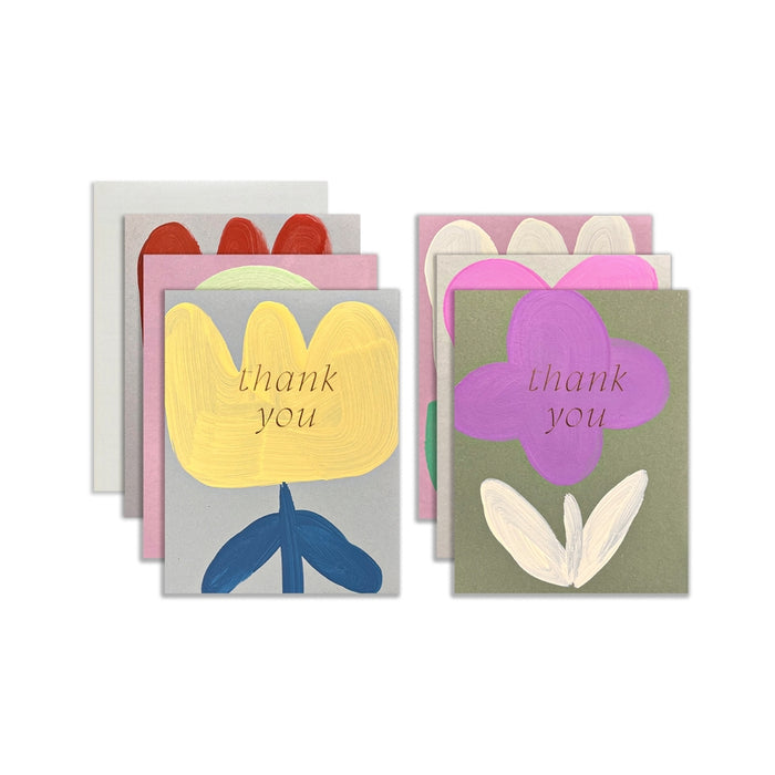 Hand Painted Floral Thank You Card Set