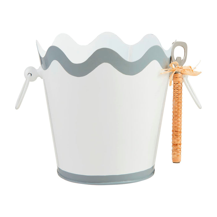 White Wavy Ice Bucket Set