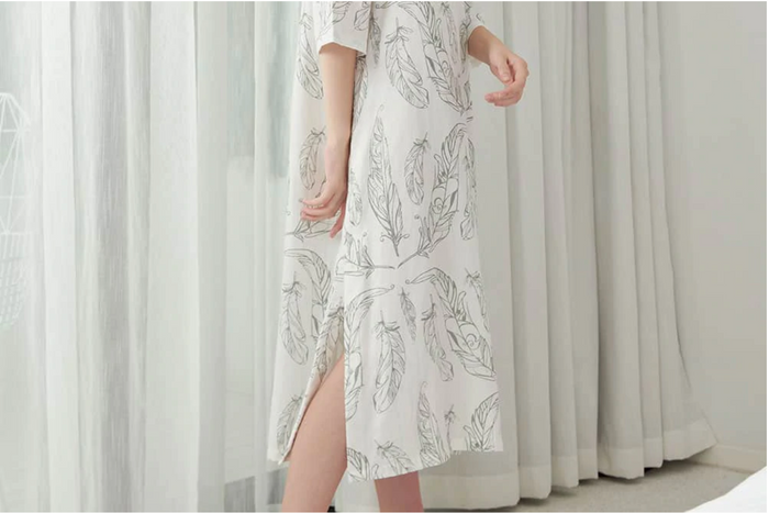 Women's Bamboo Sleeping Tunic - Feather White