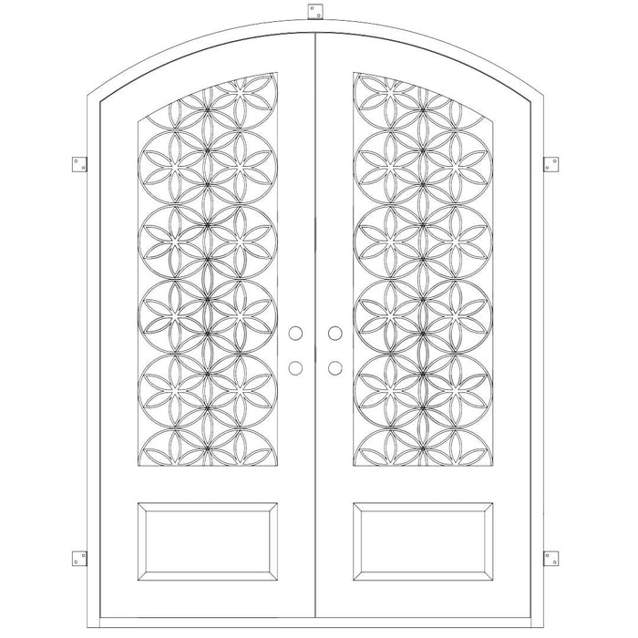 Woodstock double door with thermal barrier and clear glass in black.