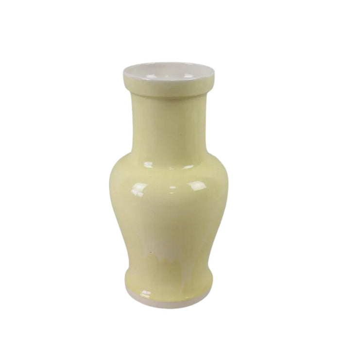 YELLOW GLAZED CERAMIC VASE