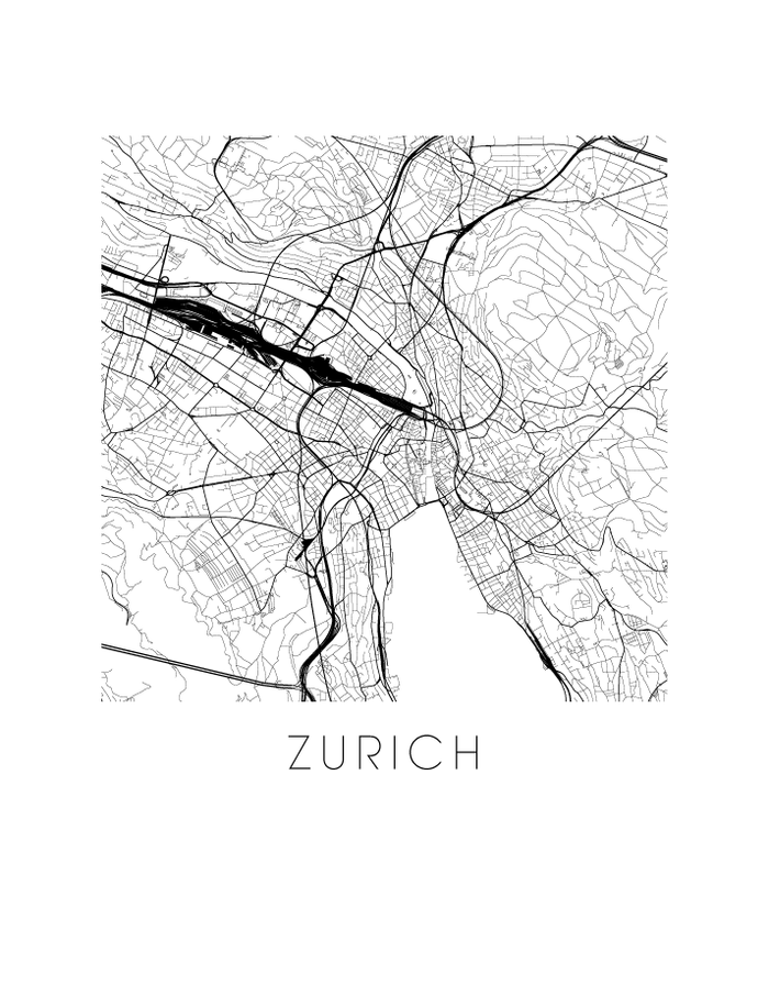Zurich Map Print